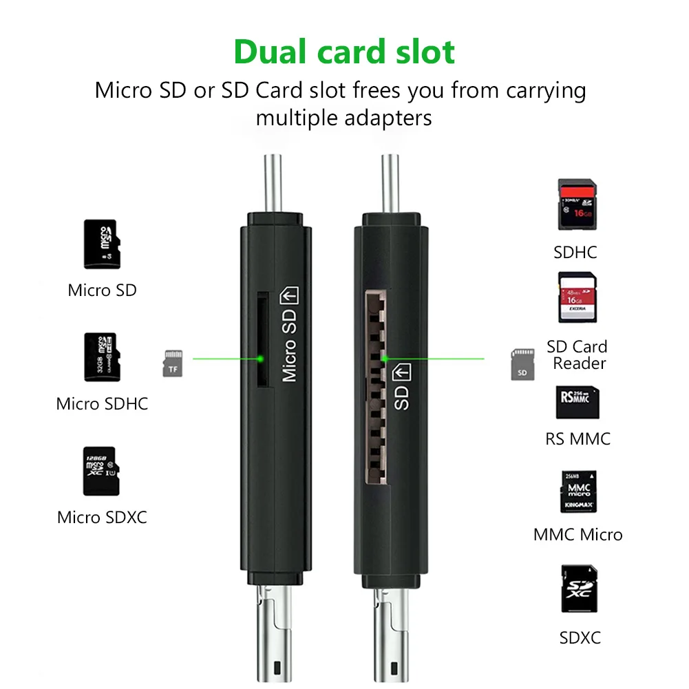OTG 3 v 1 (SD TF Flash Card vysokorýchlostný Memeory 3.0 CardReader pre Samsung Huawei Adaptér Typ C Micro USB 2.0 Čítačka Kariet 2