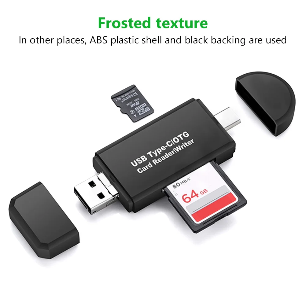 OTG 3 v 1 (SD TF Flash Card vysokorýchlostný Memeory 3.0 CardReader pre Samsung Huawei Adaptér Typ C Micro USB 2.0 Čítačka Kariet 4