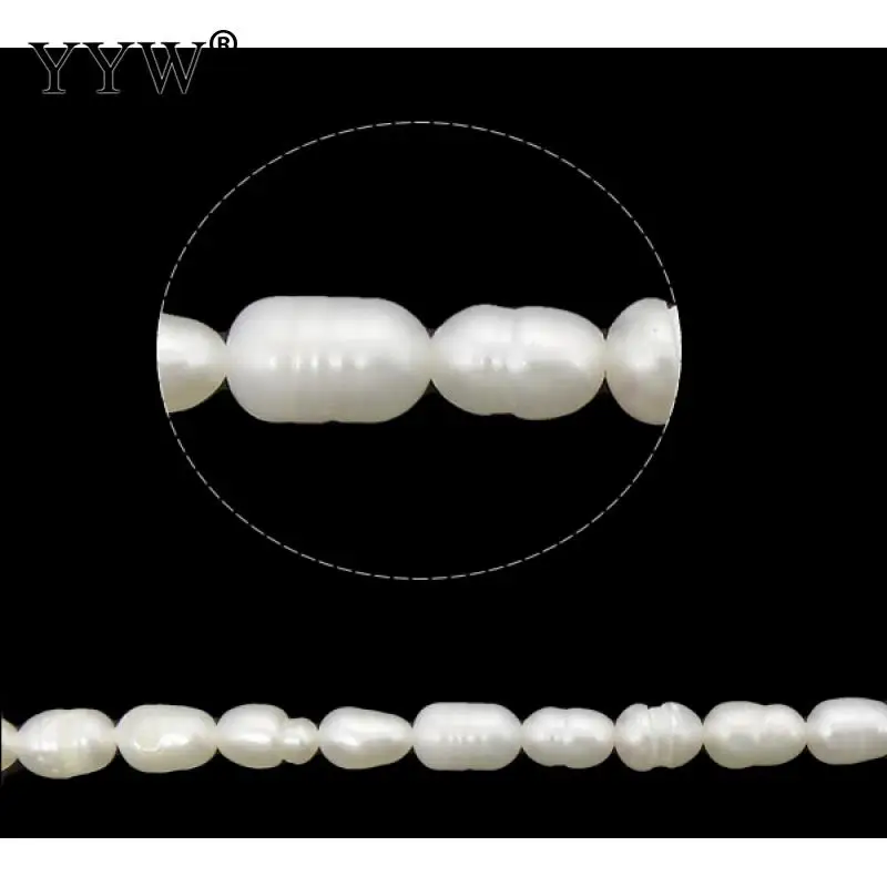 3-4 mm, Biela Prírodné Sladkovodné Perly Korálky Šperky, Perly Korálky Voľné Perly Pre Diy Handmade Náramok, Náhrdelník 0.8 mm 15 Palcov 0
