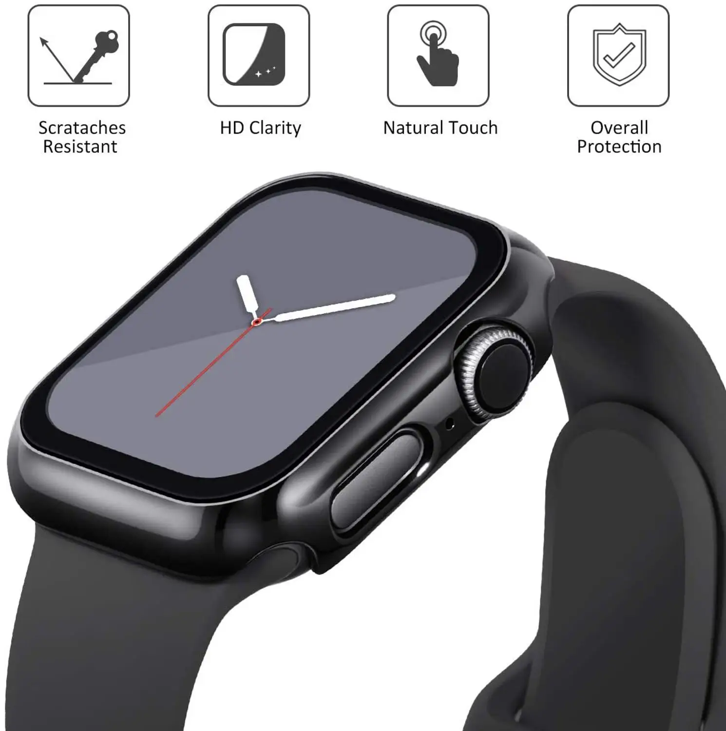 Glas + Kryt Voor Apple Horloge Prípade 44 mm 40 mm Iwatch 42Mm 38Mm Screen Protector + Nárazníka príslušenstvo Voor Apple Horloge Serie 2