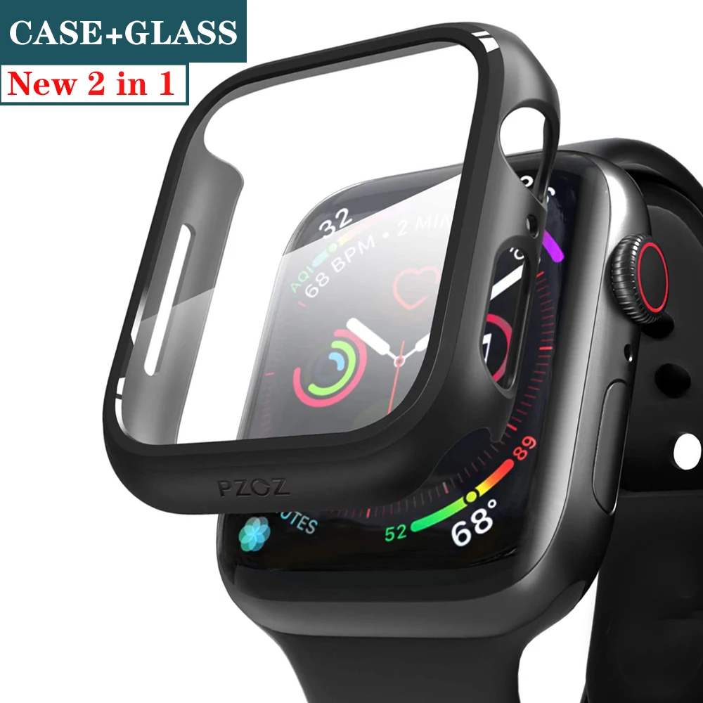 Glas + Kryt Voor Apple Horloge Prípade 44 mm 40 mm Iwatch 42Mm 38Mm Screen Protector + Nárazníka príslušenstvo Voor Apple Horloge Serie 4
