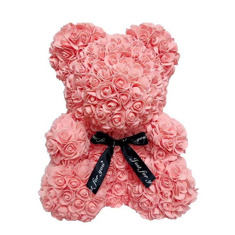 40 cm Rose Medveď Simulácia Kvet, Láska Srdce Pena Ruže pre Svadobné Party STSF666 4