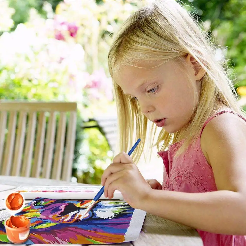 AMTMBS DIY Maľovanie Podľa Čísel Cartoon Mama Dievča, Chlapec Obrázok Podľa Počtu Kresby Na Plátne, Ručne Maľované Umelecké Súpravy Deň matiek Darček 3