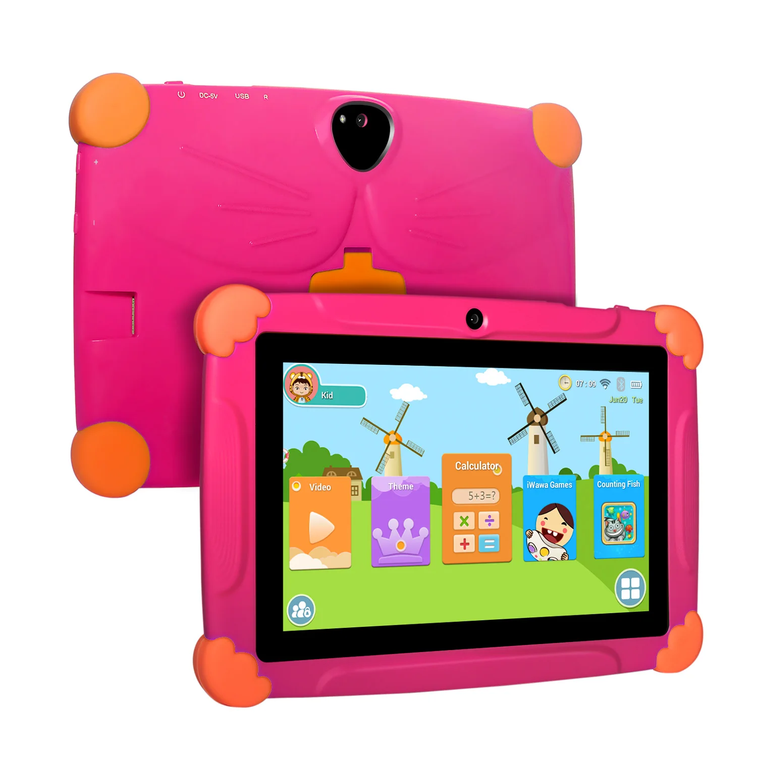Deti Tablet pre Deti Android 8.1 Dotyk 7inch HD Pad s Silikónové puzdro USB nabíjanie Quad Core 1GB 16GB 4