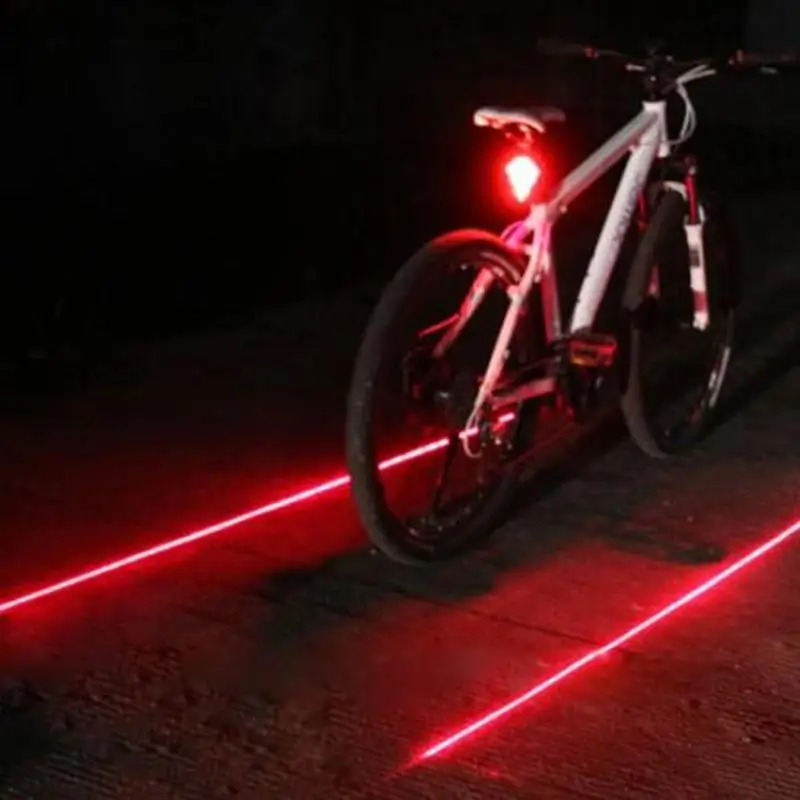 Na bicykli jazda na Bicykli Svetlá Nepremokavé 5 LED 2 Lasery 3 Režimy Kolesá zadné svetlo Bezpečnostné Výstražné Svetlo Bicykel Zadné Svetlo koncových svetiel 2019 Nové 5