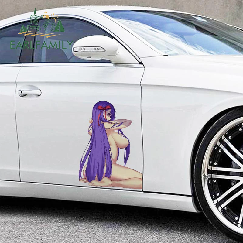 EARLFAMILY 43 cm x 30.1 cm Pre Sexy Dievča Auto Samolepky Anime Jemné Odtlačkový RV JDM Zábavné chranenim Veľké Nálepky Dekorácie 1