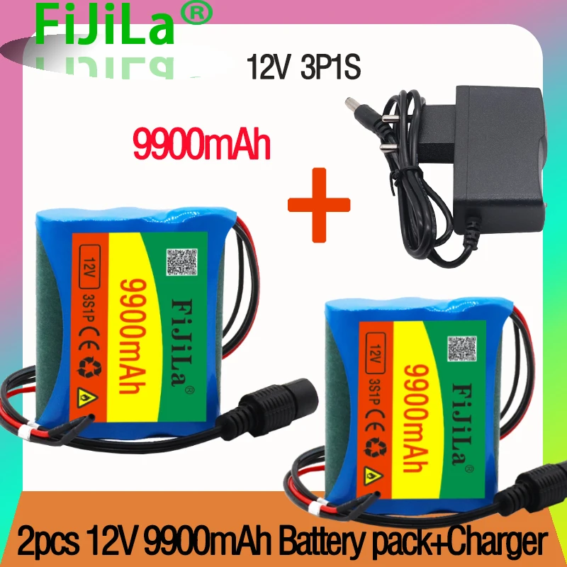 Nový 12 V 9900 mAh 3S1P Batterie Au Lítia 18650 Batterie Au Lítium-Pack Ochrany Conseil Nabíjateľná 1A Chargeur 5