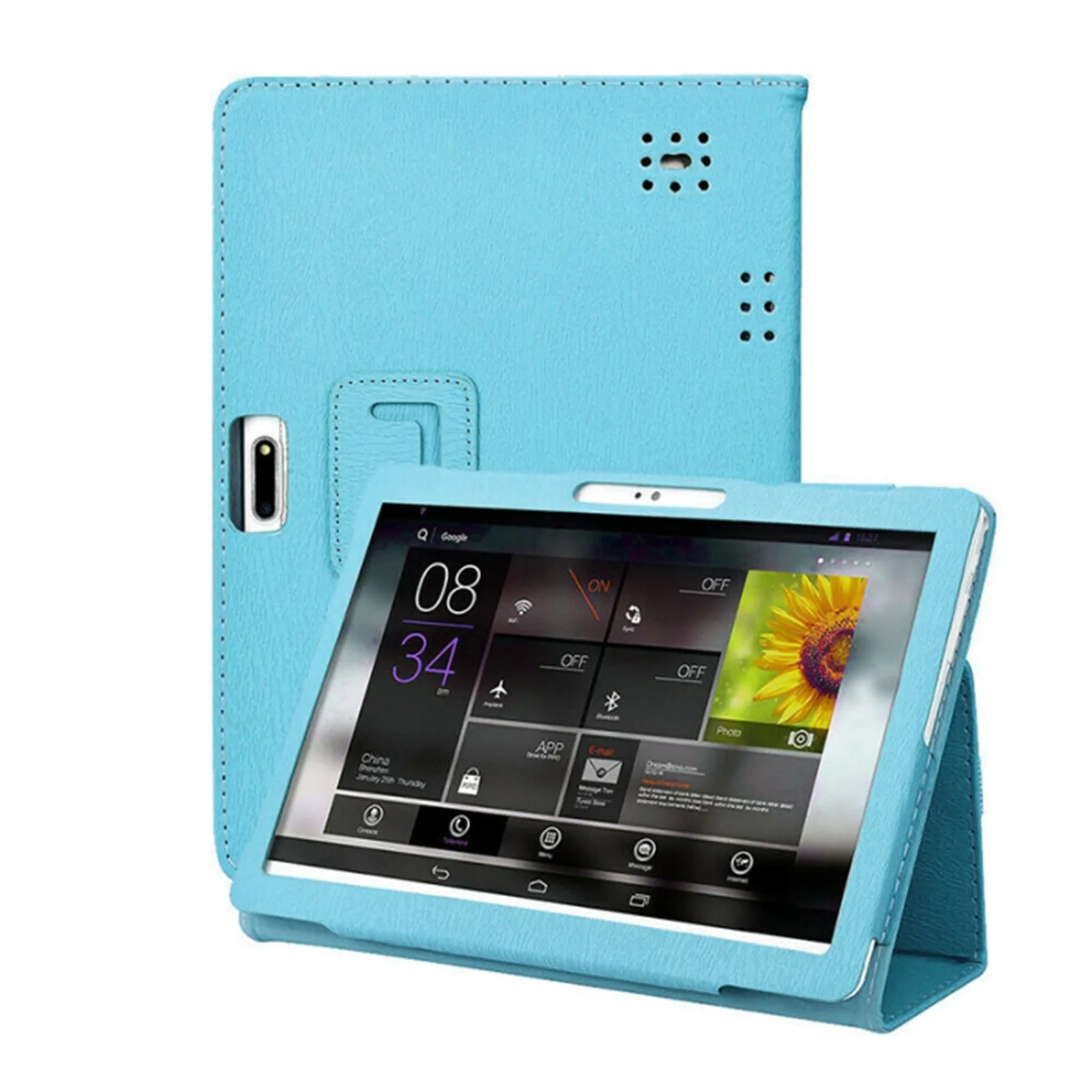 Hot Predaj Prípadoch Tablet Univerzálny Modrá Folio Kožené Stojan, Kryt Cas eFor 10 10.1 Palcový Android Shockproof Tablet Ochranný plášť 2
