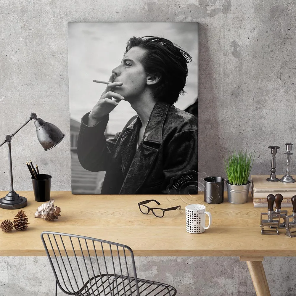 Cole Sprouse Filmová Hviezda Plagát Retro Móde Kryt Čierna Biela Plagáty Riverdale Wall Art Decor Cole Sprouse Tlač Samolepky Na Stenu 3