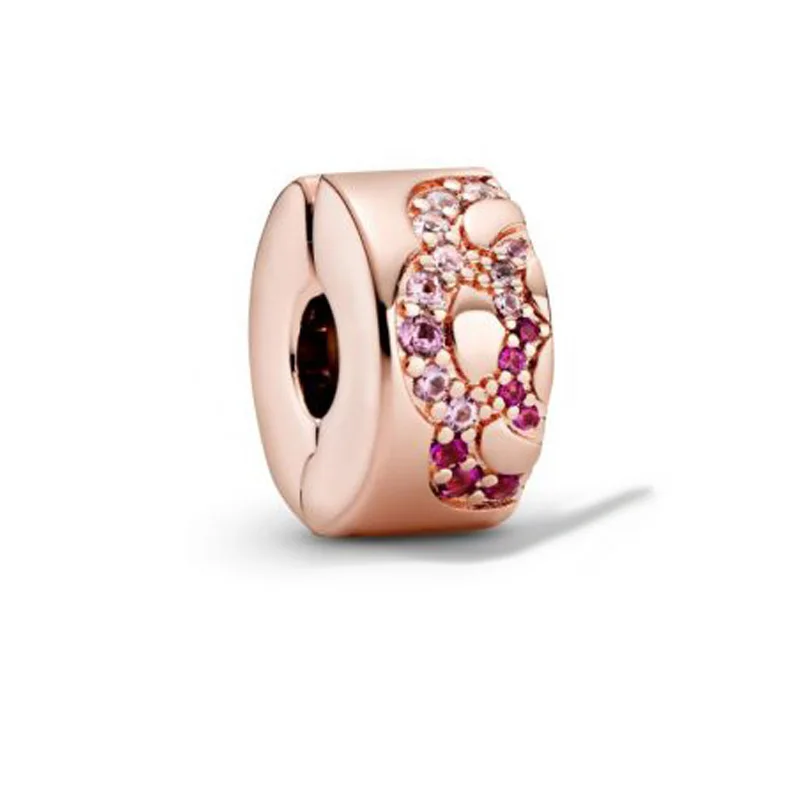 Nové 2020 Ružová vzorka Dištančné Klip Charms Korálky fit Pôvodné Pandora Kúzlo Náramok pre diy Šperky Robiť darček 3