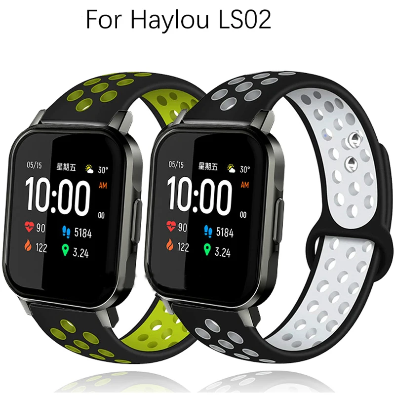 20MM Silicone Straps For Xiaomi Haylou LS02 Smart Watch Sports Bracelet For Amazfit Bip Lite S U Pro GTS 2 Wristband Correa Belt 1