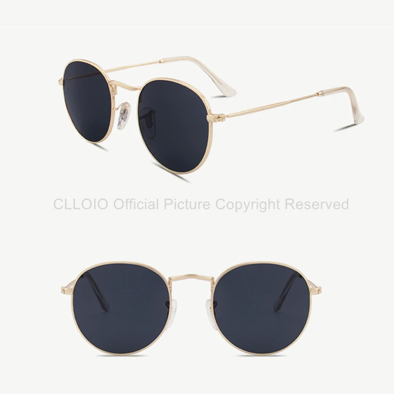 CLLOIO Okrúhle slnečné Okuliare pre Ženy Klasické Vintage Malý Kovový Rám Slnečné Okuliare pre Mužov Jazdy Unisex gafas de sol para hombre 3