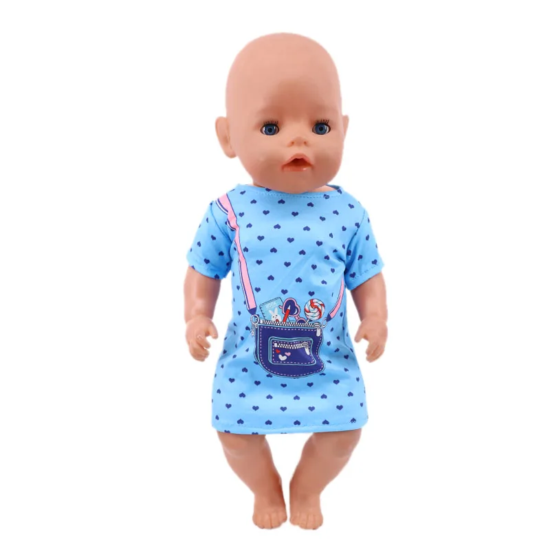 Bábiky Oblečenie Modrá Séria Šaty Fit 18-Palcové Ameriky A 43 cm Reborn Baby Doll Oblečenie, Príslušenstvo, ruský OG Dievča Bábiku HOBBY Hračky 1