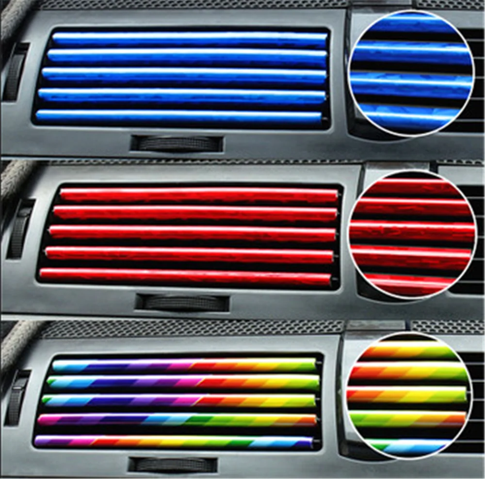 10pcs auto tvar klimatizácia zásuvky dekoratívne pásy osobnosti pre BMW 330e M235i Kompaktný 520d 518d 428i 530d 130i 1