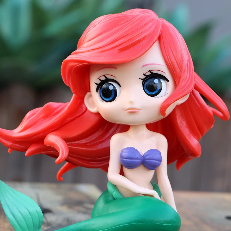 Disney 8cm Morská víla Princezná Cartoon Akcie Obrázok Anime Kolekcia Mini Figúrka bábika mini deti Hračka model pre dieťa dievča, darček 2