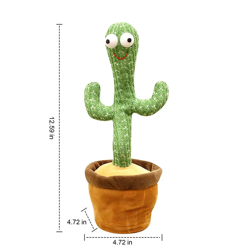 Kaktus Plyšové Hračky Elektrické Spev 60 Piesne, Tanec A Krútenie Kaktus Svetelný Nahrávanie Naučiť Sa Hovoriť Krútenie Plyšové Hračky 2