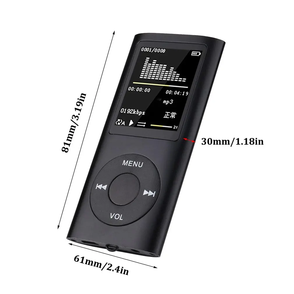 Mp4 1.8 Videa V Hd Kartu, Mp3, Mp4 Prehrávač Walkman Podpory Multi-Jazyk Nahrávanie E-Book Prenosné Walkman 3