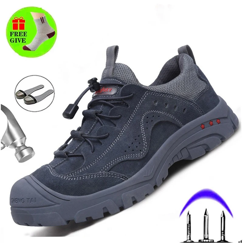 Pracovné topánky pánske oceľovou špičkou bezpečnostná obuv punkcia odolné pracovné topánky pánske konštrukcia bezpečnostná obuv 2