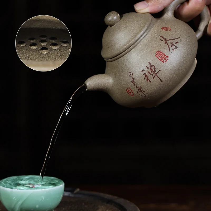 Baixin fialová hliny kanvica Yixing surovej rudy zelená popola hliny písmom Zen čaj pan hrniec darček 2