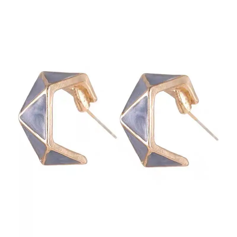 Farebné Geometrické C Tvarované Hoop Náušnice pre Ženy Nie-prepichnúť Klip Na Earings Pendiente Brincos Jemné Šperky 2