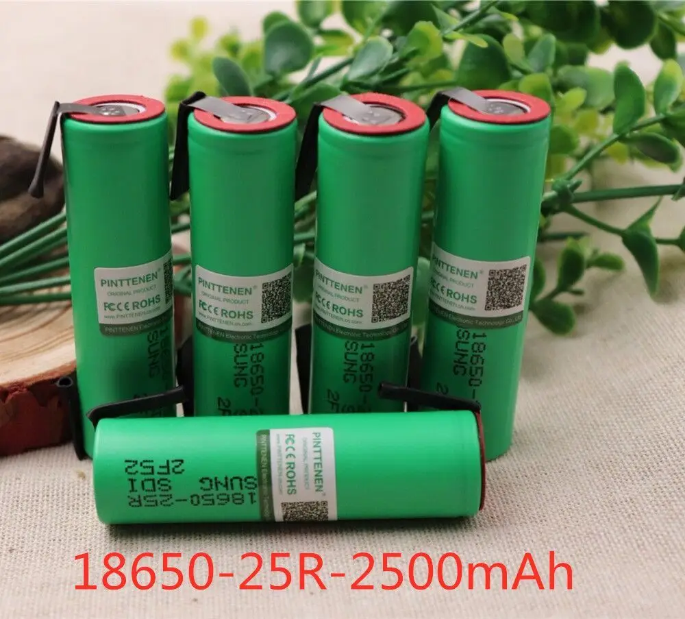 Nové 18650 Batérie 2500mAh 3,7 V INR18650 25R 20A Vypúšťanie Vysoký Prúd Zváranie Niklu List lítium-iónová Nabíjateľná Batéria 5