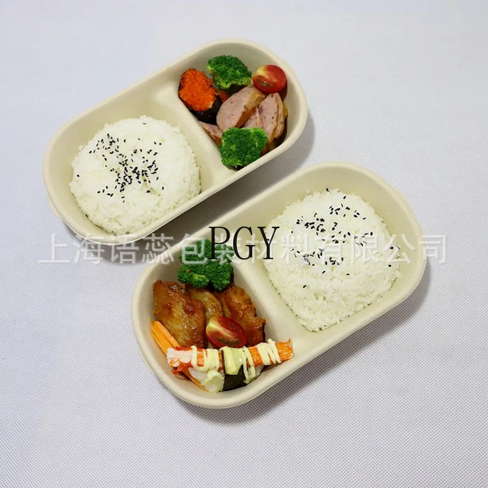 Jedno balenie box šetrné k životnému prostrediu lunch box šalát sushi fitness takeaway lunch box materiál cukrovej trstiny buničiny 5