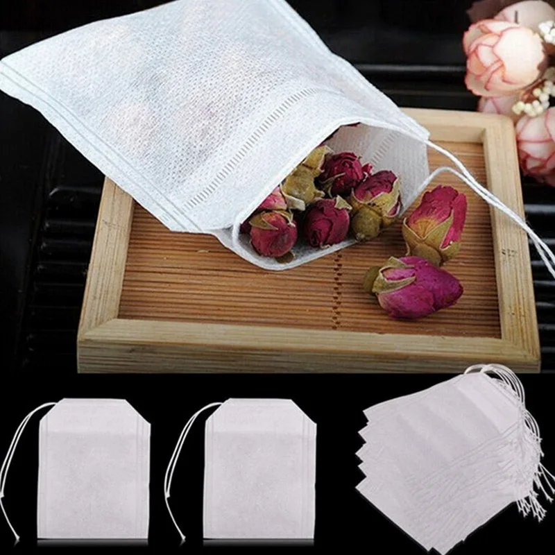 Teabags 5,5 X 7 CM potravinársky Prázdne Parfumované Čajové vrecúška Infuser S Reťazcom Liečiť Tesnenie Filtračný Papier Pre Bylina Sypaného Čaju Bolsas De Te 2