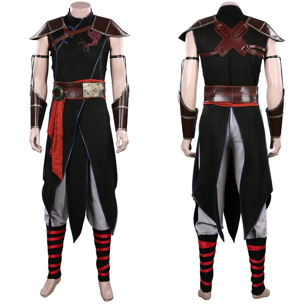 Film Smrteľné cosplay Kombat 2021 Kung Lao Cosplay Kostým Oblečenie Halloween Karneval Oblek 5
