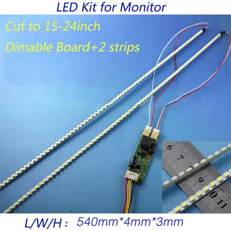 Podsvietenie LED Lampy Aktualizácia Držiak Pre LCD Monitor, 2 LED Pásy Podporu Na 24