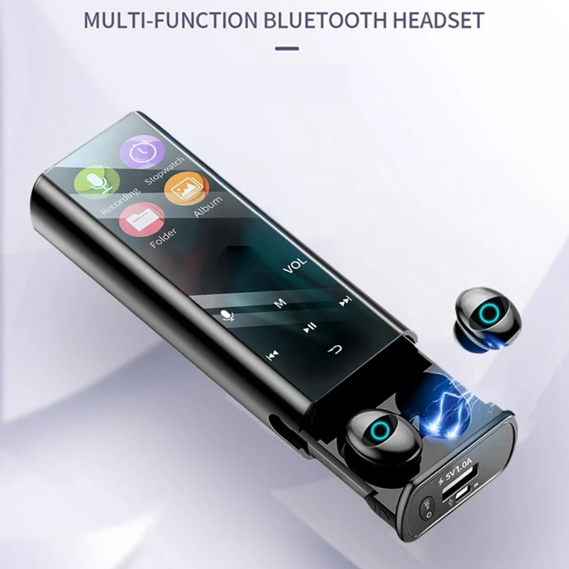 Q1Pro Bezdrôtové Bluetooth Slúchadlá Multi-Funkčný MP3 Prehrávač, Slúchadlá IPX7 Nepremokavé 9D TWS Slúchadlá 6000MAh Power Bank 1