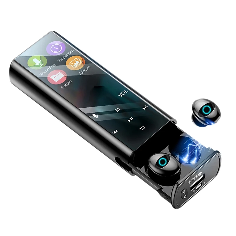 Q1Pro Bezdrôtové Bluetooth Slúchadlá Multi-Funkčný MP3 Prehrávač, Slúchadlá IPX7 Nepremokavé 9D TWS Slúchadlá 6000MAh Power Bank 5
