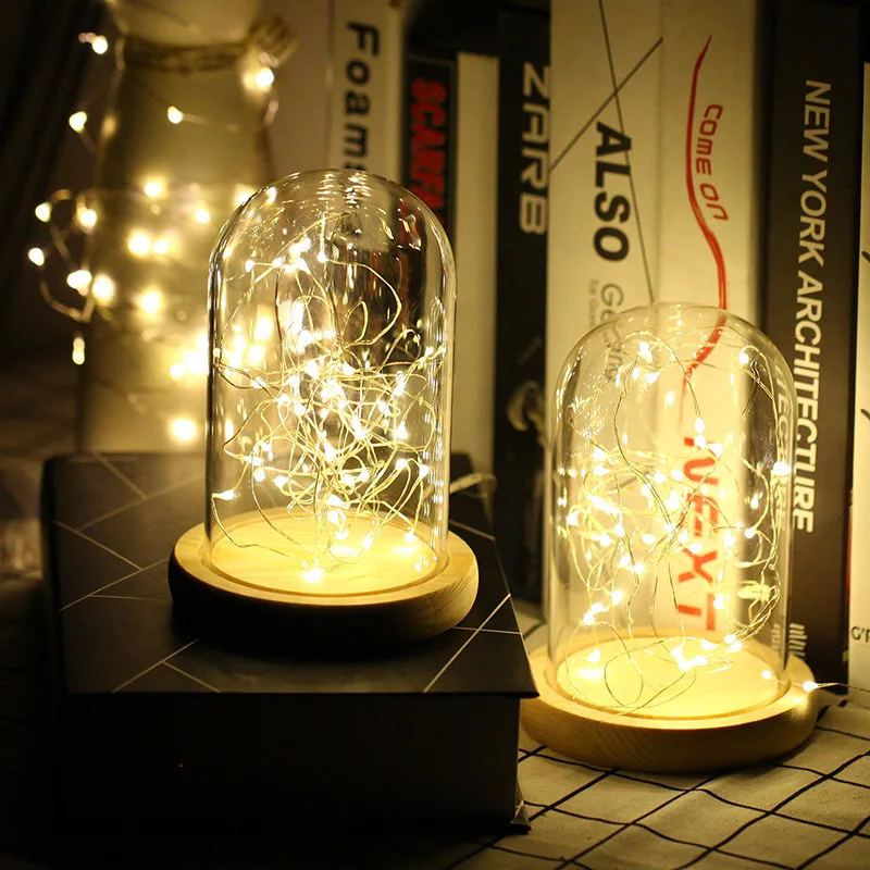 LED 2M Medi String Lampa Hviezdna Korálky DIY Víla Svetlo 20 Led, Silver Kábel Teplá Biela Nepremokavé Svadobné Party Domáce Dekorácie 3