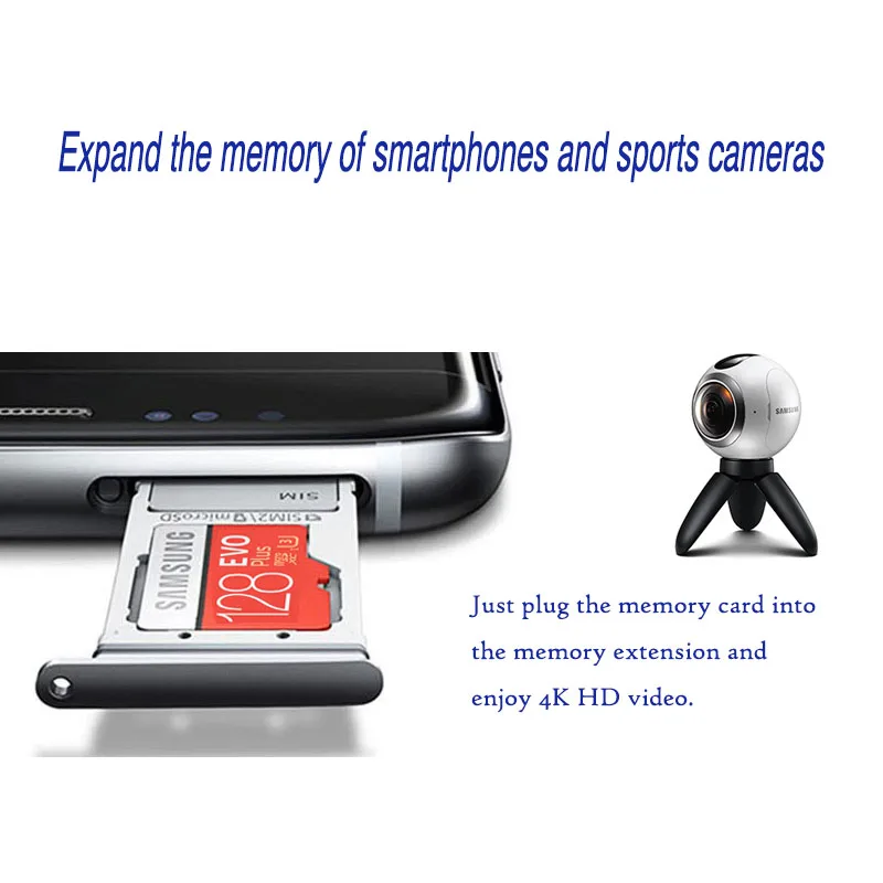 Pôvodné SAMSUNG microSD EVO Plus Class 10 128 gb kapacitou 256 GB pre Smartphone, Tablet, Fotoaparát TF Karty micro SD pamäťovej Karty 2
