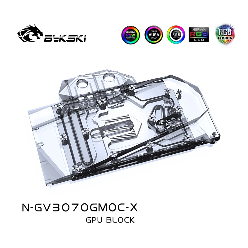 Bykski Vodný Blok Použiť pre GIGABYTE GeForce RTX3060Ti/ 3070 HERNÉ / VISION / EAGLE OC 8G GPU Karta / Úplné Pokrytie Meď Radiátor 2