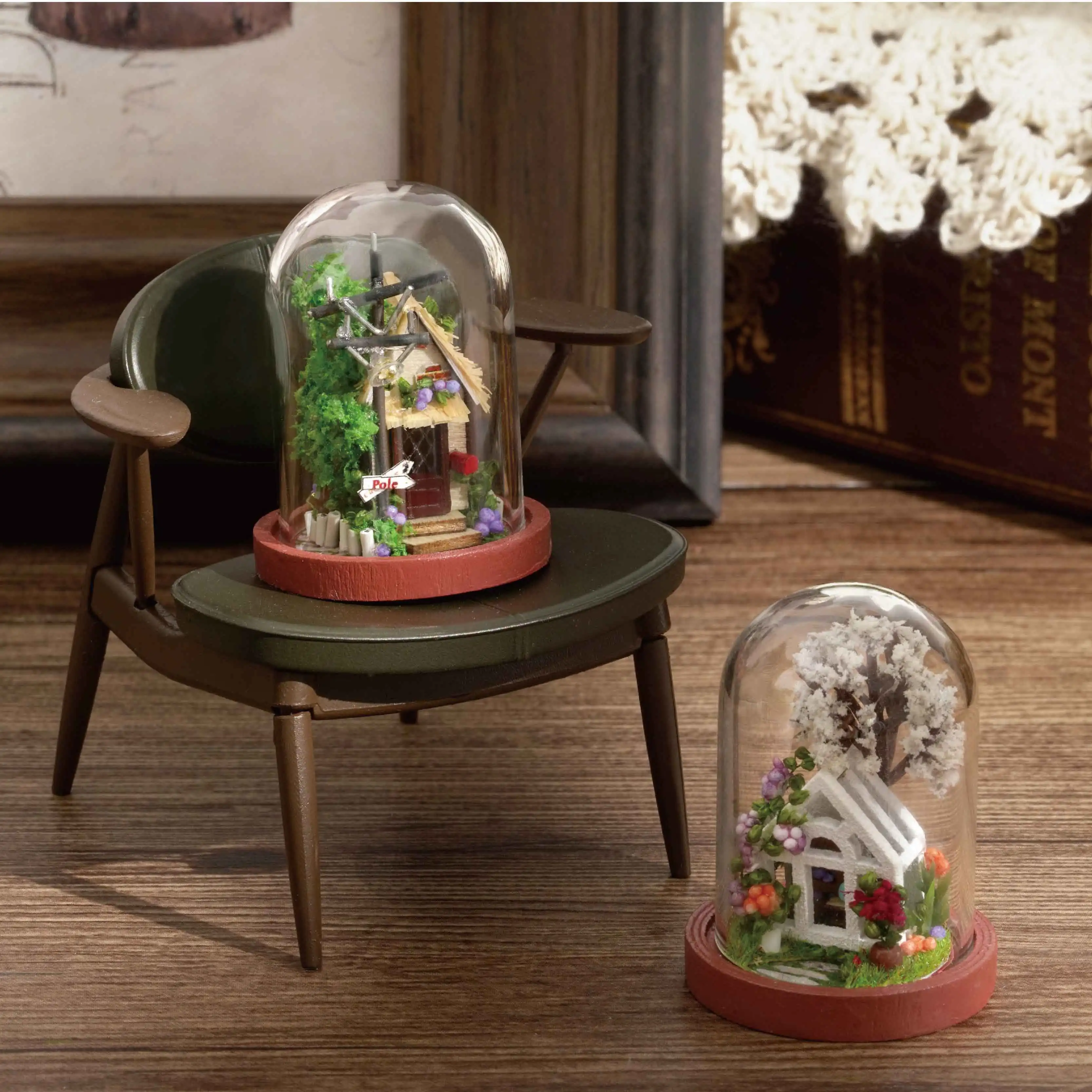 DIY Miniatúrne 3D Hračka Bábika Dom Nábytku Model Auta Drevený domček pre bábiky Pre Deti Narodeniny Vianočný Darček Casa Mini Sveta Mini 5