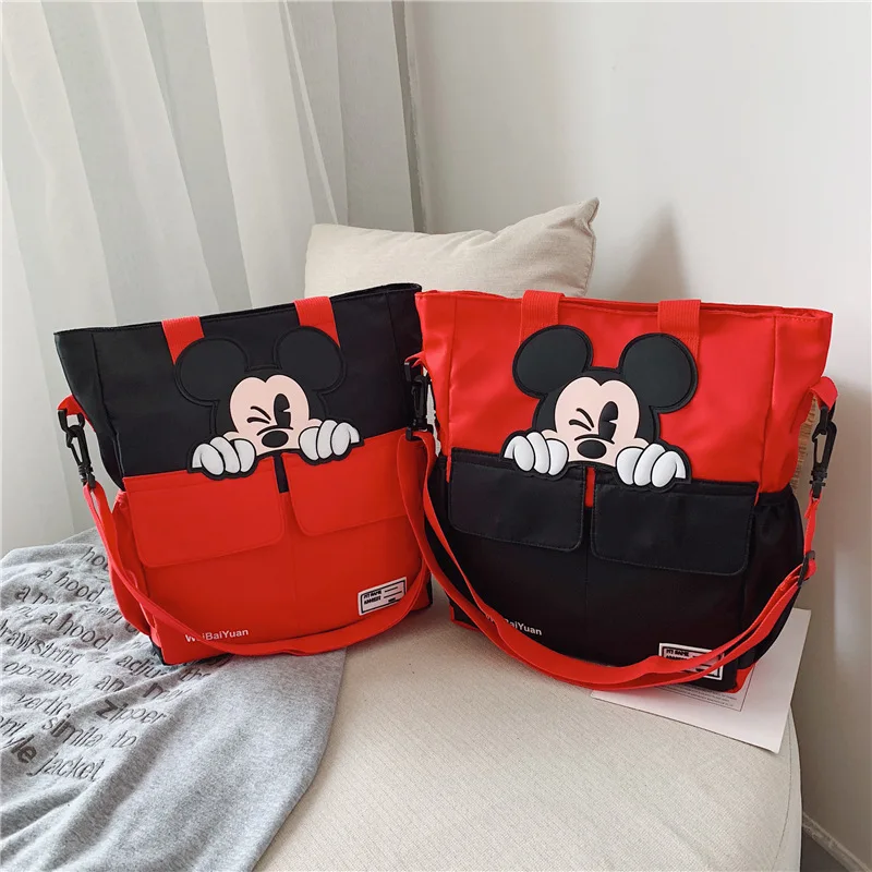 Disney Mickey mouse nylon školy tútor taška strednej školy študent taška womem messenger taška cez rameno chlapci dievčatá kabelky 0