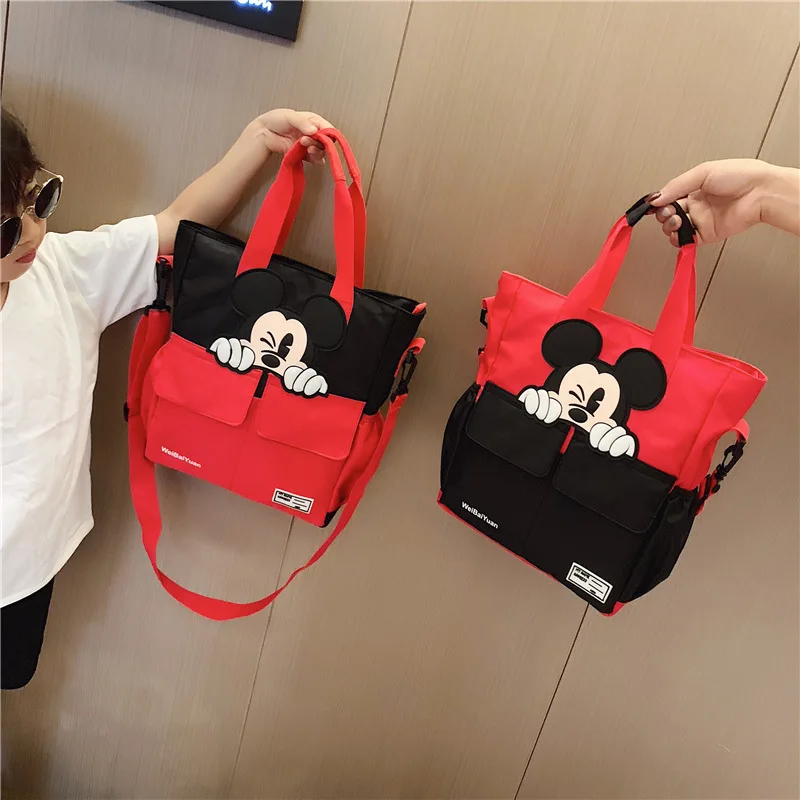 Disney Mickey mouse nylon školy tútor taška strednej školy študent taška womem messenger taška cez rameno chlapci dievčatá kabelky 2
