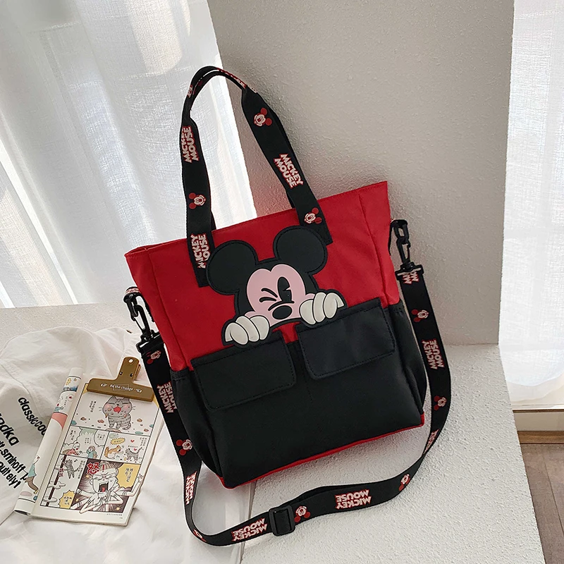Disney Mickey mouse nylon školy tútor taška strednej školy študent taška womem messenger taška cez rameno chlapci dievčatá kabelky 5