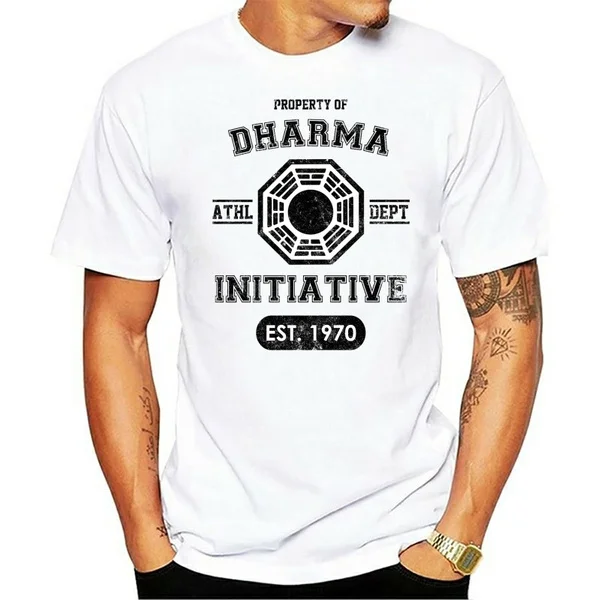 Americký TELEVÍZNY Seriál LOST Dharmy Iniciatívy T Shirt Mužov Fitness Bavlna Krátky Rukáv T-shirt Topy Tees Camisetas Masculinas 1