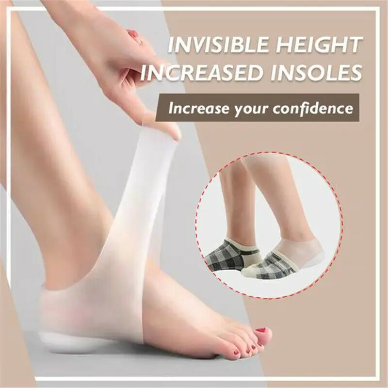 Unisex Neviditeľné Výška Zdvíhacie Zvýšiť Ponožky Päty Pad Silikónové Vložky Vankúš 0