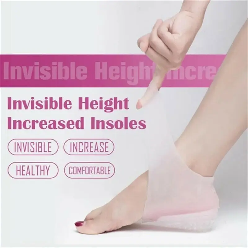 Unisex Neviditeľné Výška Zdvíhacie Zvýšiť Ponožky Päty Pad Silikónové Vložky Vankúš 4