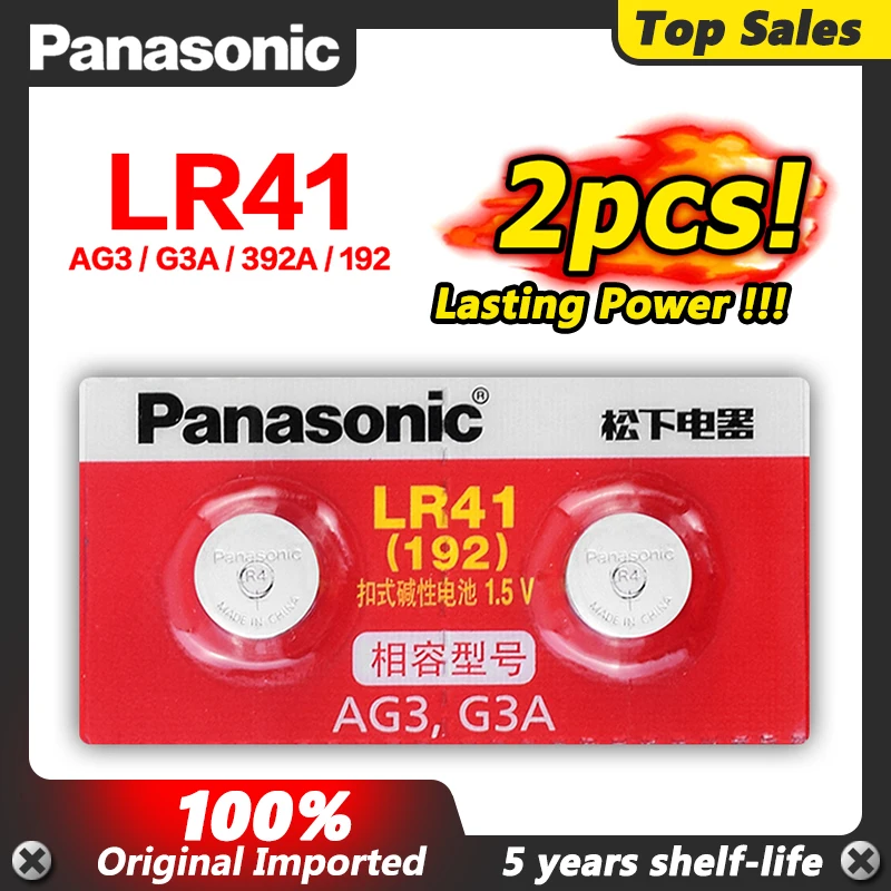 Panasonic Originálne 2ks/lot 192 392A Zn/MnO2 1,5 V Lítiové Mince Batérie LR41 Tlačidlo Bunky Batérie SR41 AG3 G3A L736 3