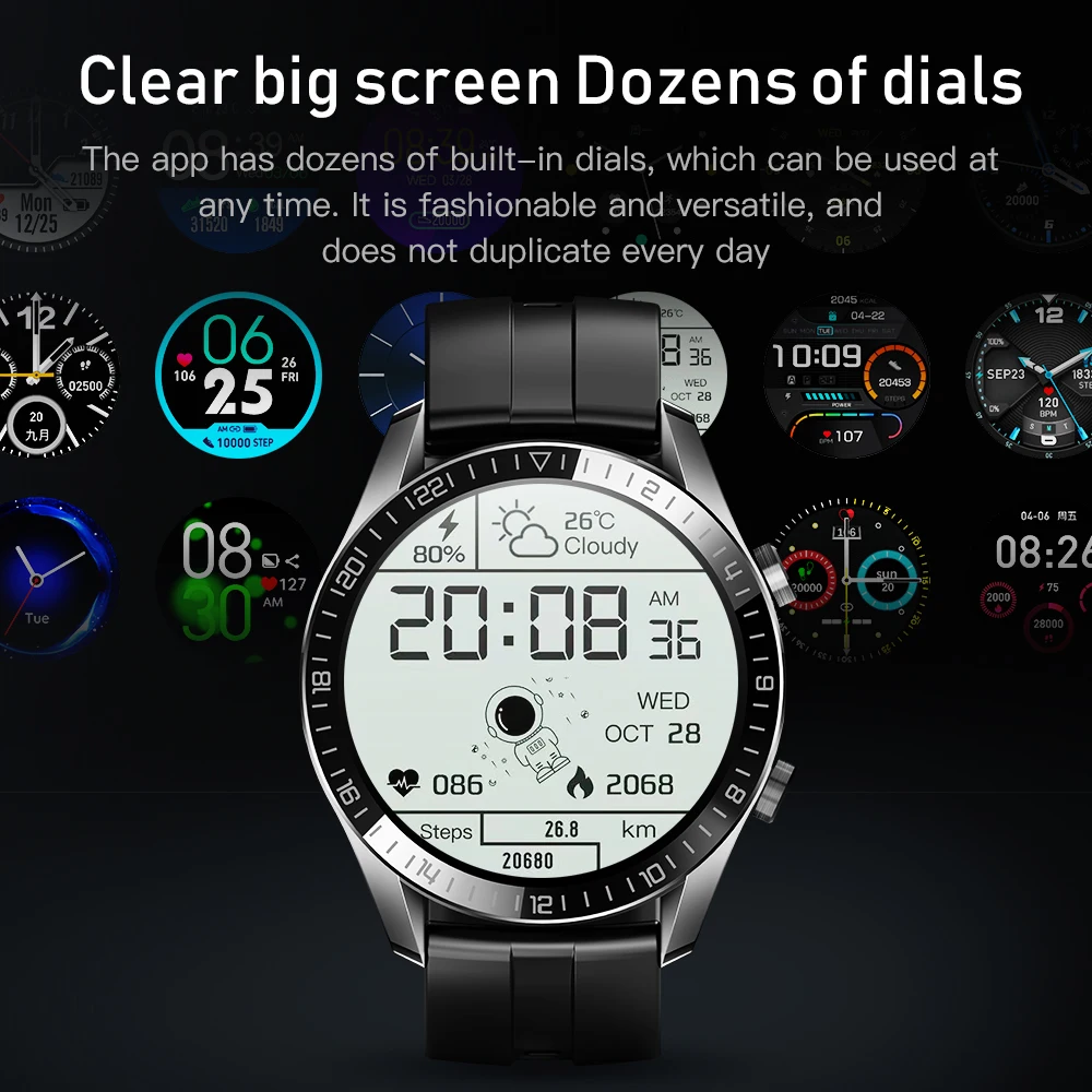 Wellermoz FTF farebný displej 1.28 palcový multi-dial nepremokavé 20-deň vytrvalosť smart športové hodinky 0