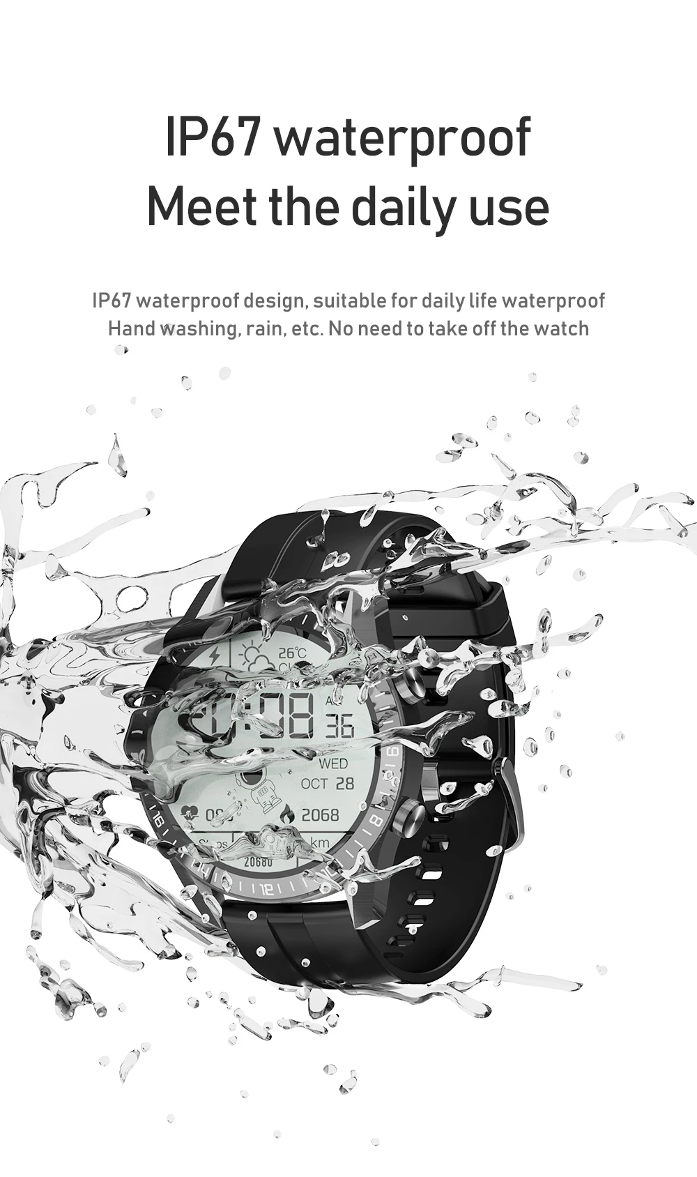 Wellermoz FTF farebný displej 1.28 palcový multi-dial nepremokavé 20-deň vytrvalosť smart športové hodinky 2