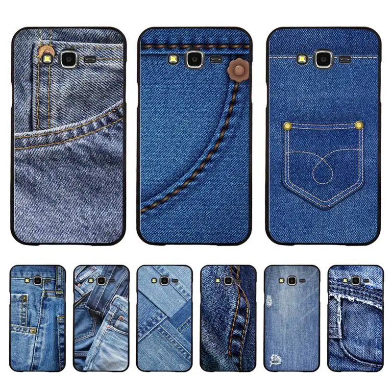 Yinuoda Jeans Style Blue Denim Luxusný Telefón puzdro pre Samsung A50 A70 A40 A6, A8, A7 Plus A20 A30 S7 S8 S9 S10 S20 Plus 5