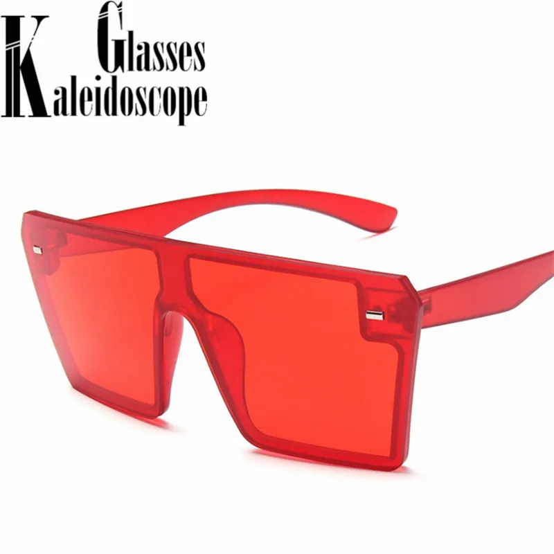 Vintage Nadrozmerné Okuliare Ženy Muži Retro Námestie Flat Top Slnečné Okuliare Značky Deisgn Transparentné Okuliare gafas de sol UV400 1