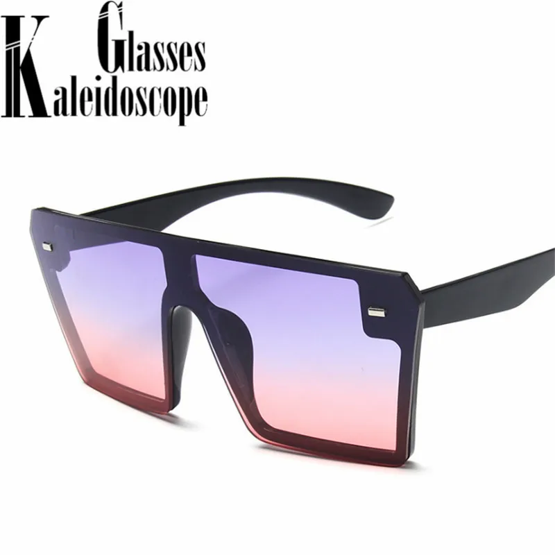Vintage Nadrozmerné Okuliare Ženy Muži Retro Námestie Flat Top Slnečné Okuliare Značky Deisgn Transparentné Okuliare gafas de sol UV400 5