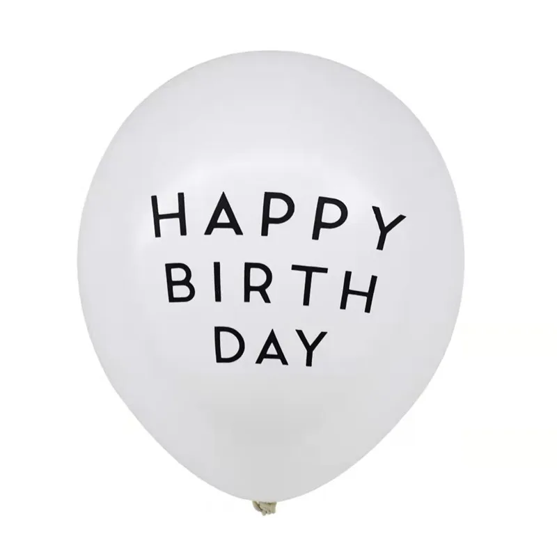 10pcsHAPPY NARODENINY, ABY STE Narodeninovej party dekorácie, dress up biela guľa čierny latexový balón 1
