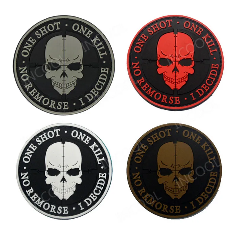 Sniper Vyšívané Škvrny Taktické Armády Vojenské Patch Znak Boja proti Zombie PVC, Gumy Lebky Odznaky Na Odevy Spp Taška 1