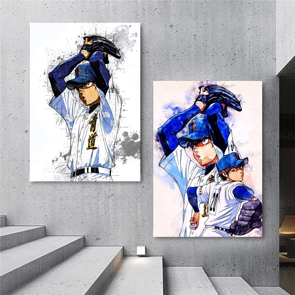 Domáce Dekorácie Hd Tlač Obrázkov Ace Of Diamond Stenu, Kresby Modulárny Japonskom anime Plagát Plátno, Maľovanie Na Obývacia Izba Rám 0